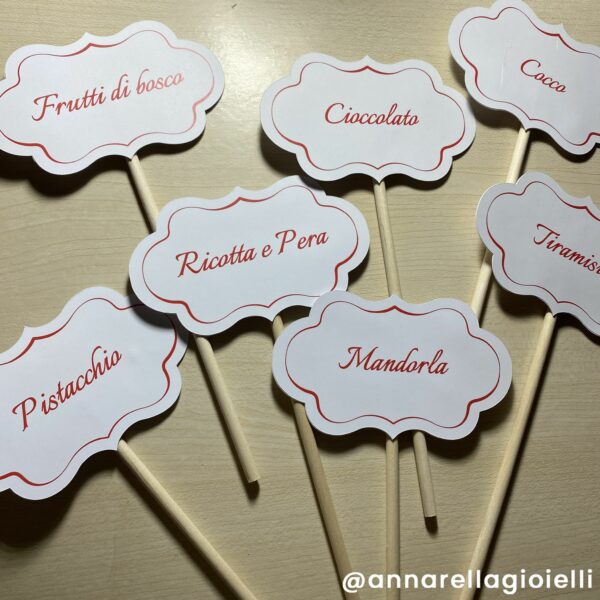 1 pezzo Palette segnagusto, cerimonia, Matrimonio, Battesimo, party, Comunione, Cresima, Laurea, confetti, confettata (PAL-03) - immagine 11