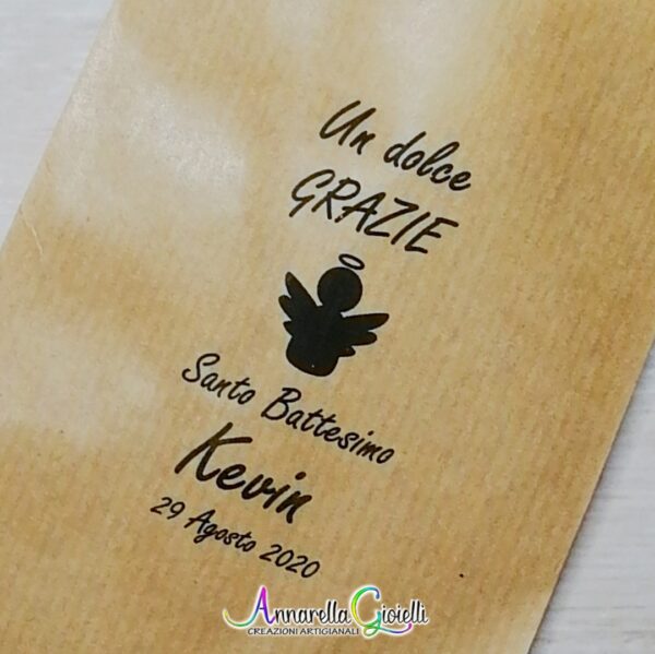 10 pezzi SACCHETTI confettata personalizzati, carta KRAFT, 10x16 cm, avana, bustine carta, sacchetti carta confetti, bomboniere (SS-1A) - immagine 6