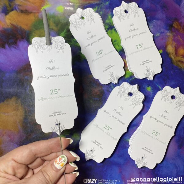 1 Pezzo Tag Scintille Personalizzato, Decorazioni Fai Brillare, Etichette Bomboniere, Matrimoni, Compleanni, Eventi Speciali (SPK-FLR-03) - immagine 3